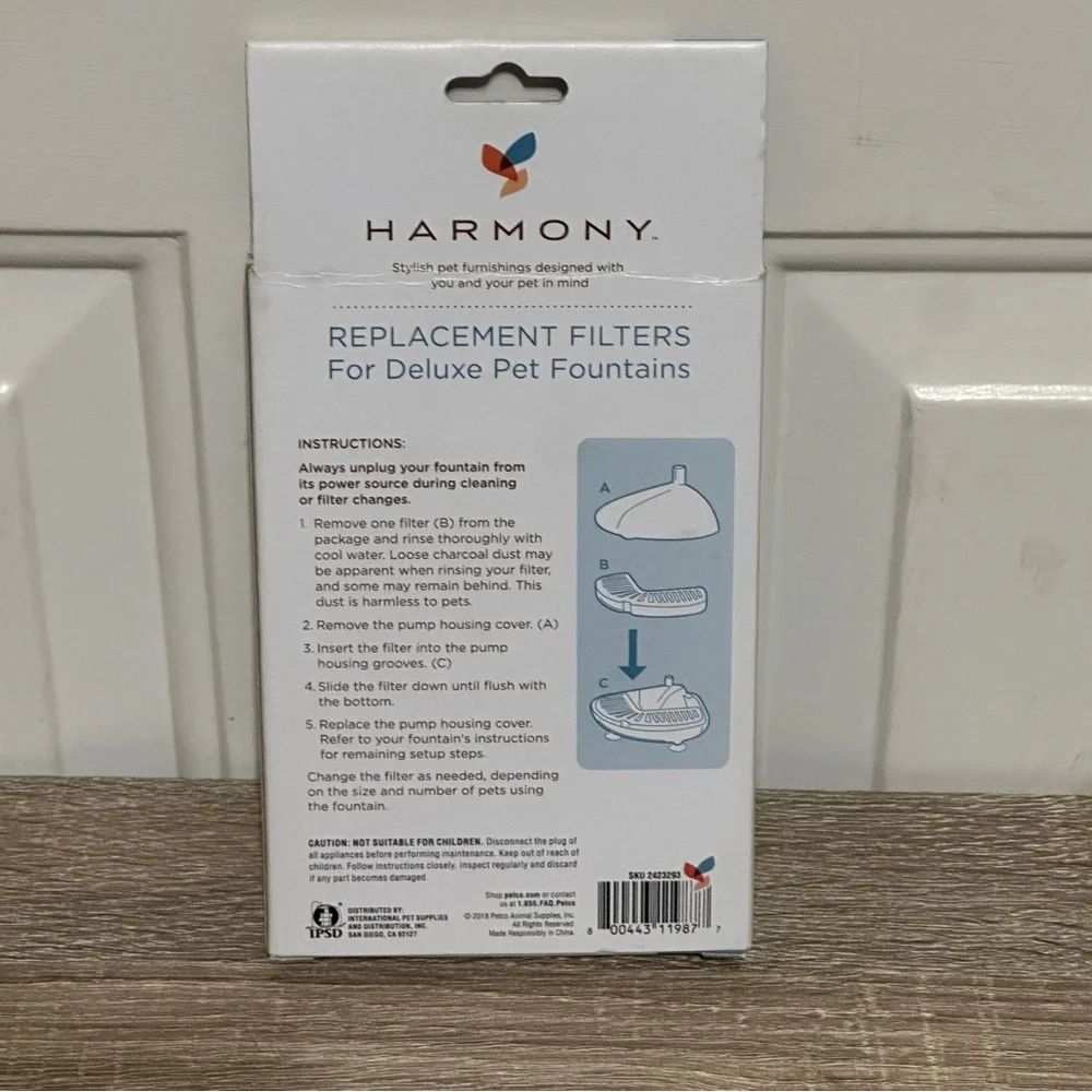 NEW(other) Harmony Replacement Filters for Deluxe‎ Pet Fountain 2 Pack